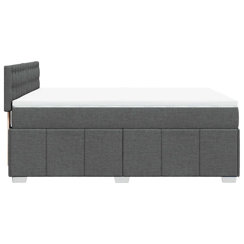 Giroletto a Molle con Materasso Grigio Scuro 140x190 cm Tessuto