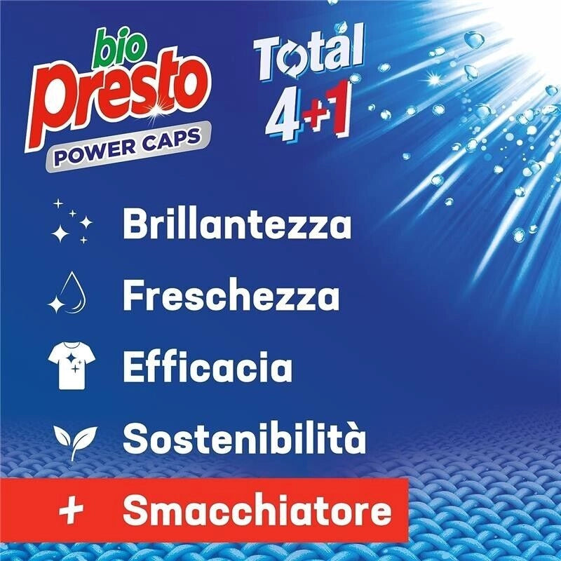 BIO PRESTO POWER CAPS CLASSICO DETERSIVO LAVATRICE PREDOSATO IN CAPSULE CONFEZIONE DA 54 LAVAGGI