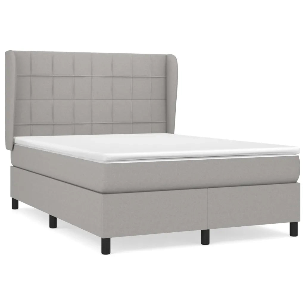 Giroletto a Molle con Materasso Grigio Chiaro 140x190cm Tessutocod mxl 122082