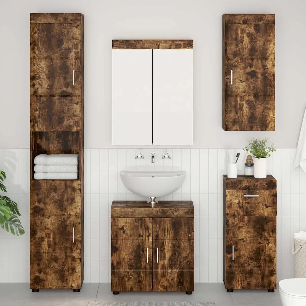Armadio da bagno a muro TULUM Rovere fumé 37 x 24,5 x 86 cm