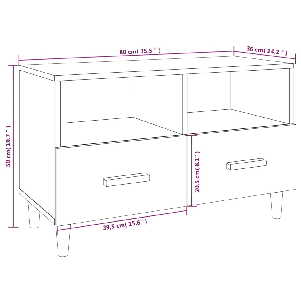 Mobile Porta TV Grigio Sonoma 80x36x50 cm in Legno Multistrato 817490