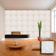 Pannello in fibra naturale a parete 3D, rivestimento di lusso 3D 50X50cm BIANCO verniciabile PETALI