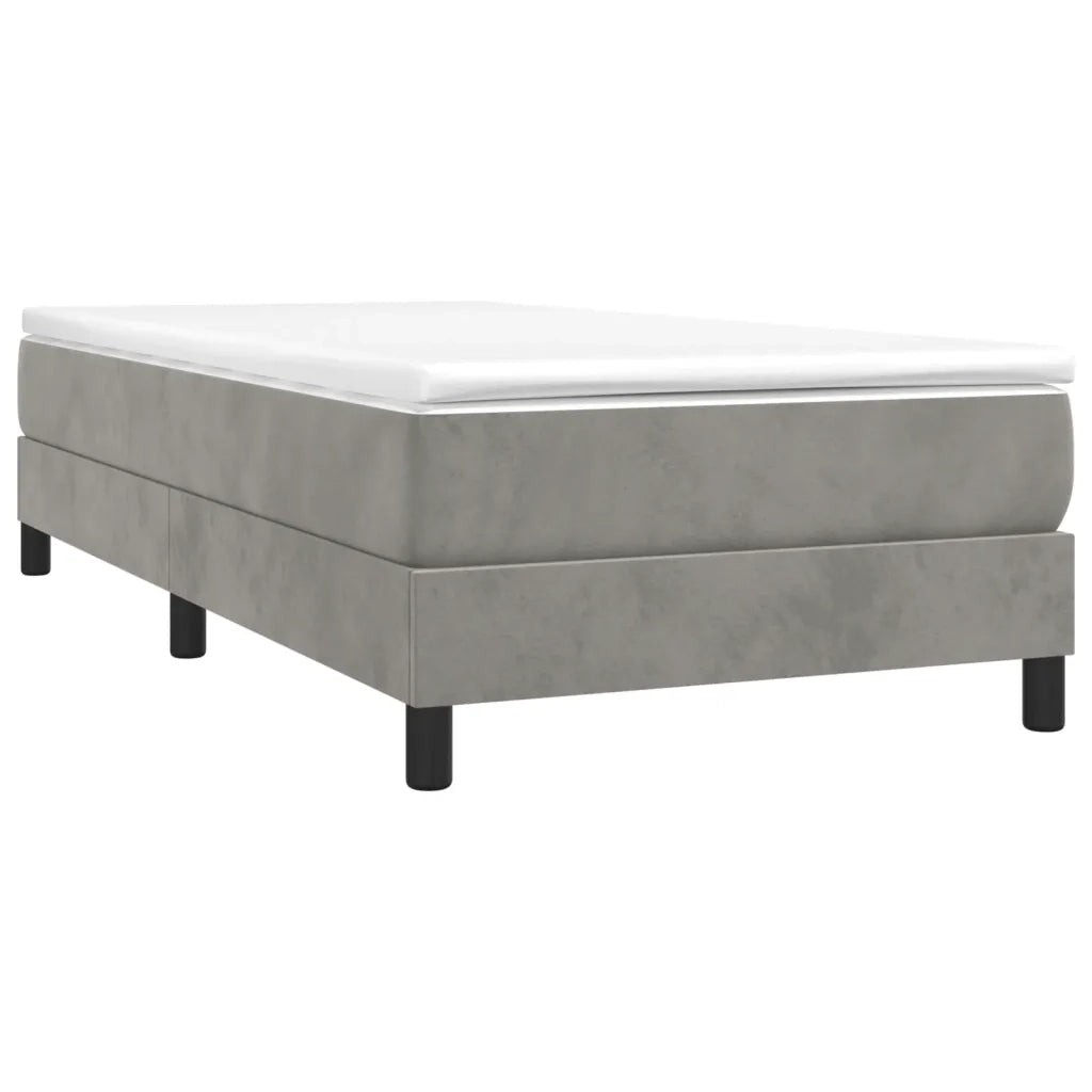 Struttura Letto a Rete a Molle-Giroletto Grigio Chiaro 90x190 cm Velluto 362695