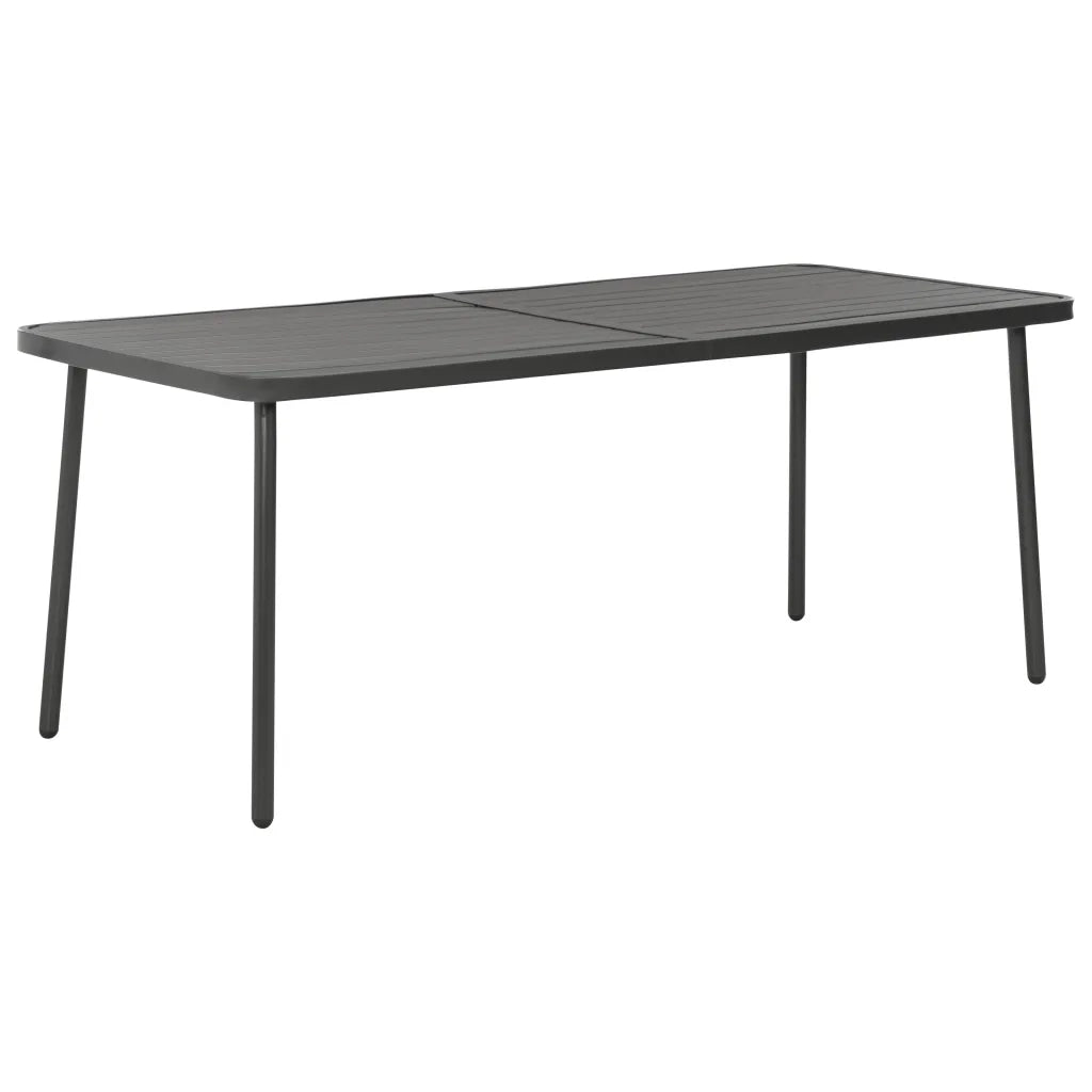 Set Mobili da Pranzo per Giardino 7 pz in Acciaio Grigio Scuro cod mxl 70894