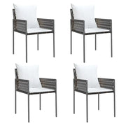 Sedie da Giardino con Cuscini 4 pz | Sedie da Esterno Marroni 54x61x83cm Polyrattan