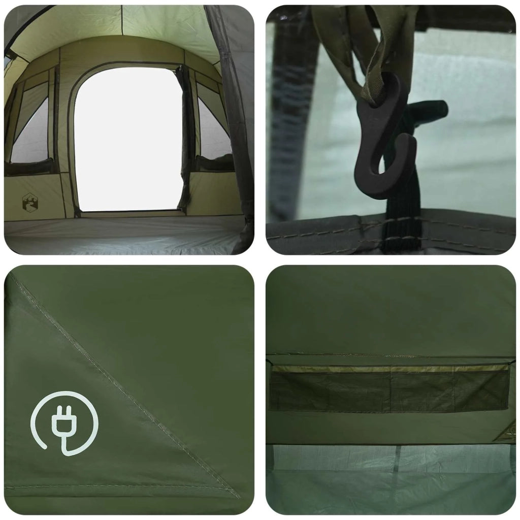 Tenda a tunnel con tetto Verde Oliva 400 x 260 x 200 cm 42029035