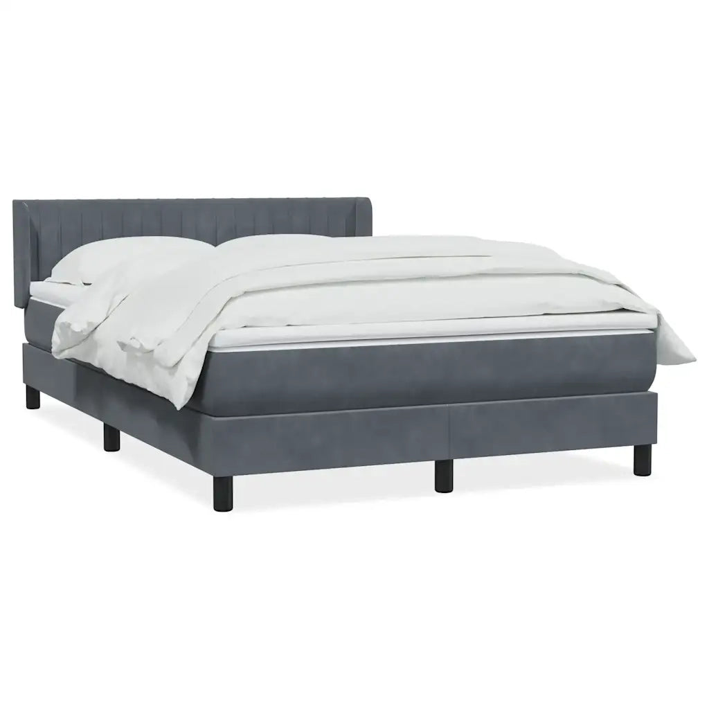 Giroletto a Molle con Materasso Grigio Scuro 160x210 cm Velluto 3318286