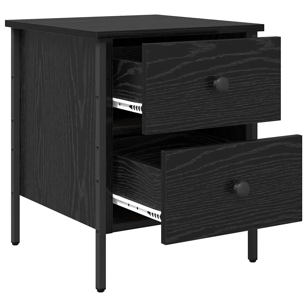 Comodino con cassetto-Tavolino da notte Rovere nero 40 x 42 x 50 cm