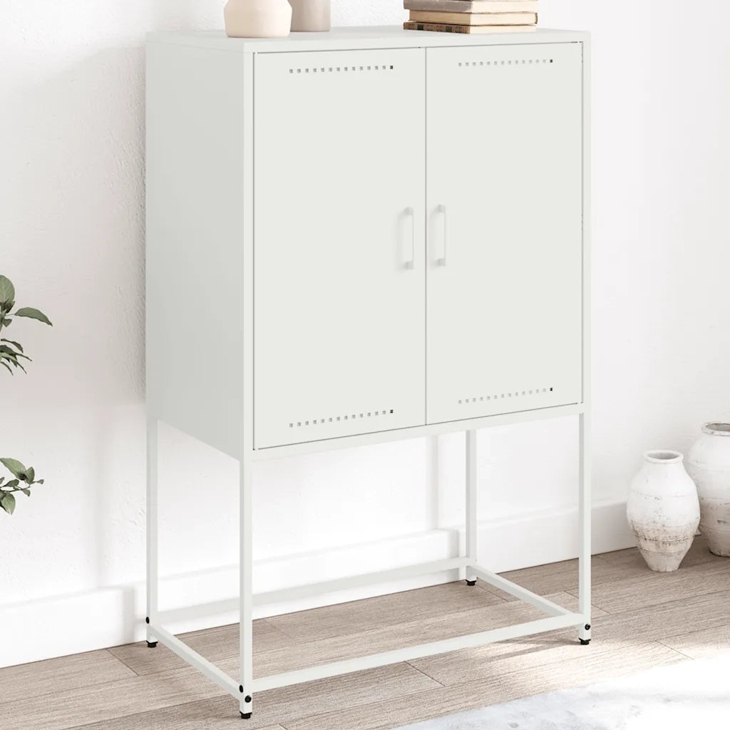 Credenza-Buffet-Armadio da cucina Bianca 68,5x38,5x107 cm in Acciaio 131967