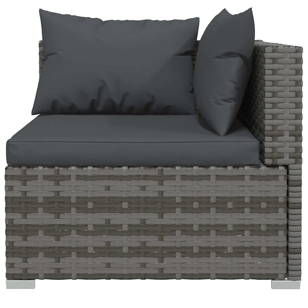 Set Divani da Giardino 5 pz con Cuscini in Polyrattan Grigio 3102189