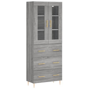 Credenza | Madia | Buffet da pranzo | Armadio da pranzo Grigio Sonoma 69,5x34x180 cm in Legno Multistrato
