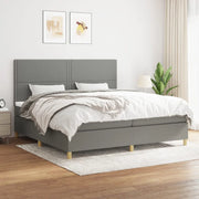 Giroletto a Molle con Materasso Grigio Scuro 200x200 cm Tessuto 3142282