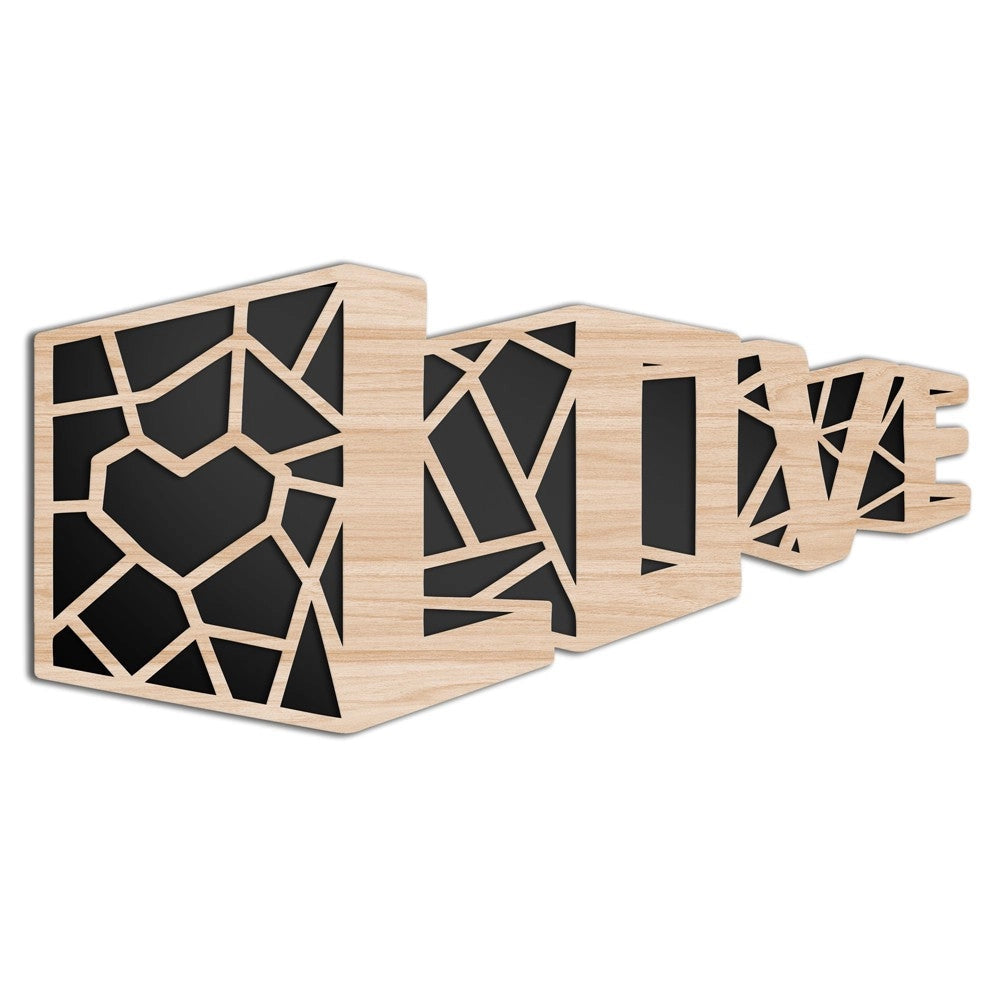 LOVE - Quadro arredo LASERCUT composito Legno e PVC Misura: 50x100 cm