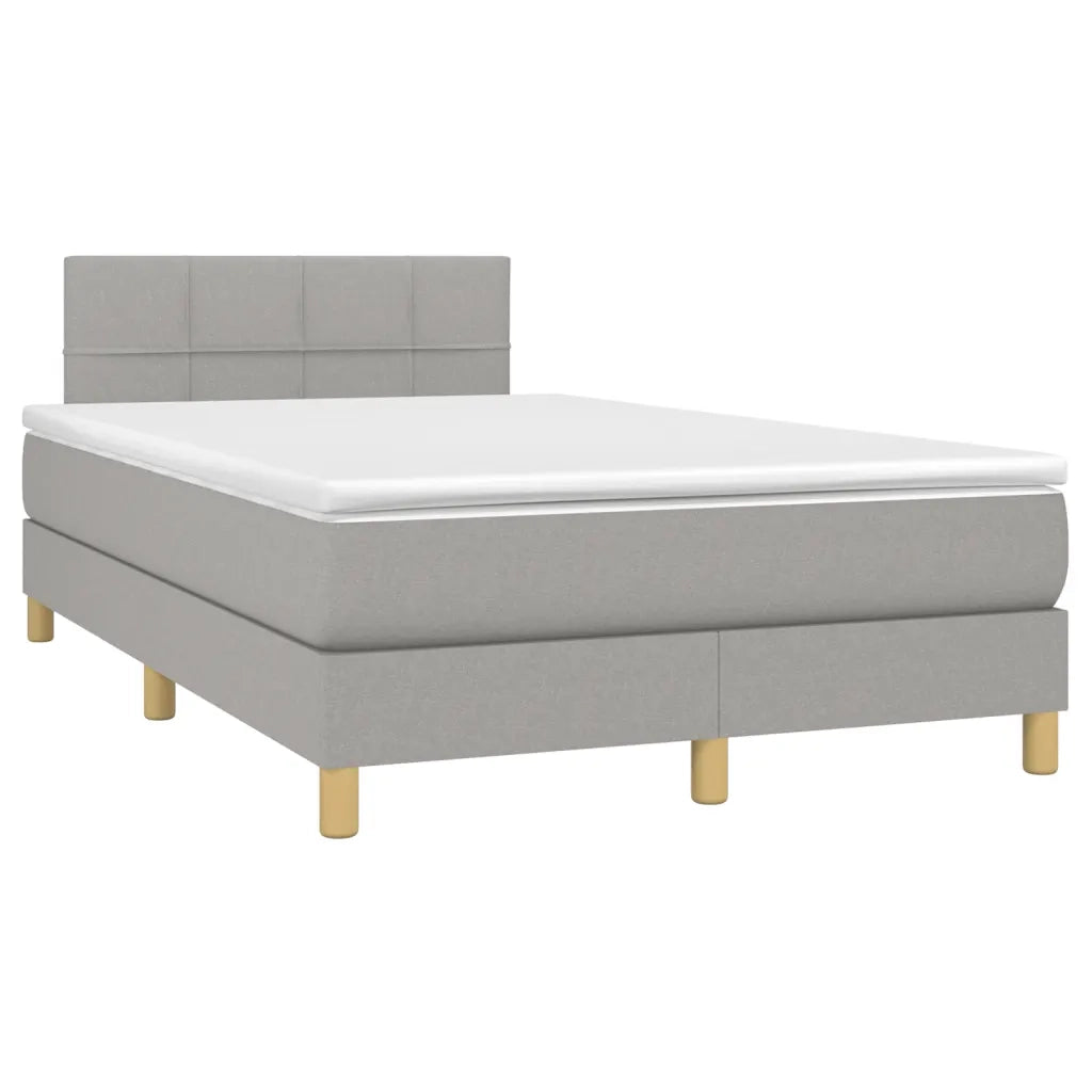 Giroletto a Molle con Materasso Grigio Chiaro 120x200cm Tessuto 3140601
