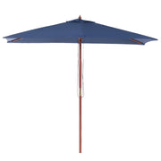 Ombrellone da giardino in tessuto blu legno di betulla 244 cm resistente agli agenti atmosferici
