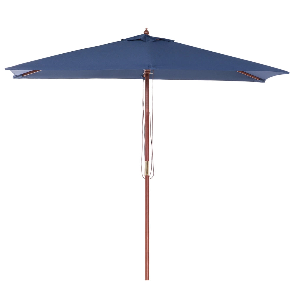 Ombrellone da giardino in tessuto blu legno di betulla 244 cm resistente agli agenti atmosferici