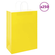 Sacchetti di Carta 250 pz con Manici Gialli 32x17x44 cm