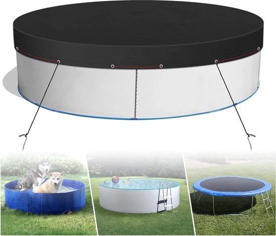 Copertura per piscina diametro 245 cm protezione UV copertura acquatica impermeabile e stagna nera.