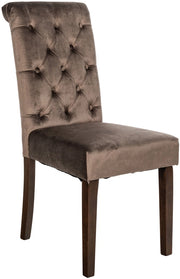 Sedia da cucina Lisburn design Chesterfield marrone,Velluto