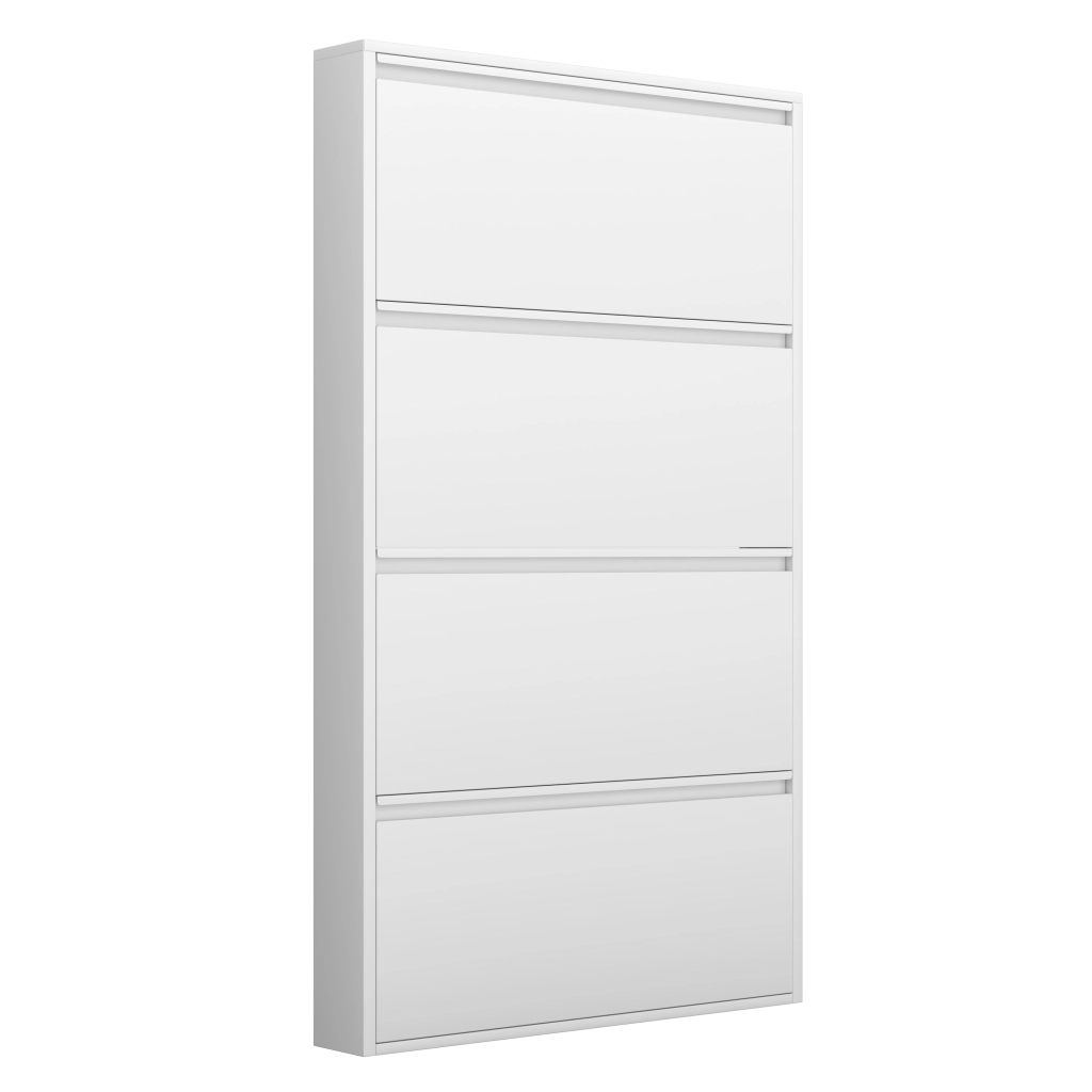 SCARPIERA A PARETE 89x45x13,5 cm Metallo Bianco con cassetti ribaltabili