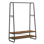 Appendiabiti industriale 100 x 45 x 160 cm robusto appendiabiti con 2 ripiani 6 ganci struttura in acciaio per camera da letto stile industriale nero 12_0006991