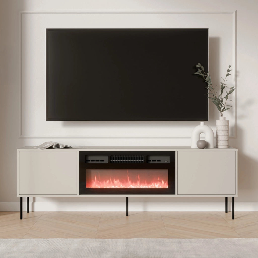 Silvi, Mobile Porta tv un Ripiano, 180x40x60h cm Beige