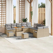Set Divano da Giardino con cuscino 13 pcs Beige polyrattan