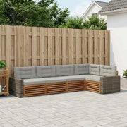 Set di divani da esterno 5 pcs Naturale e Grigio Chiaro