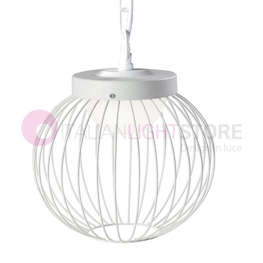 CAGE BIANCO Sospensione LED per Esterno Design Moderno