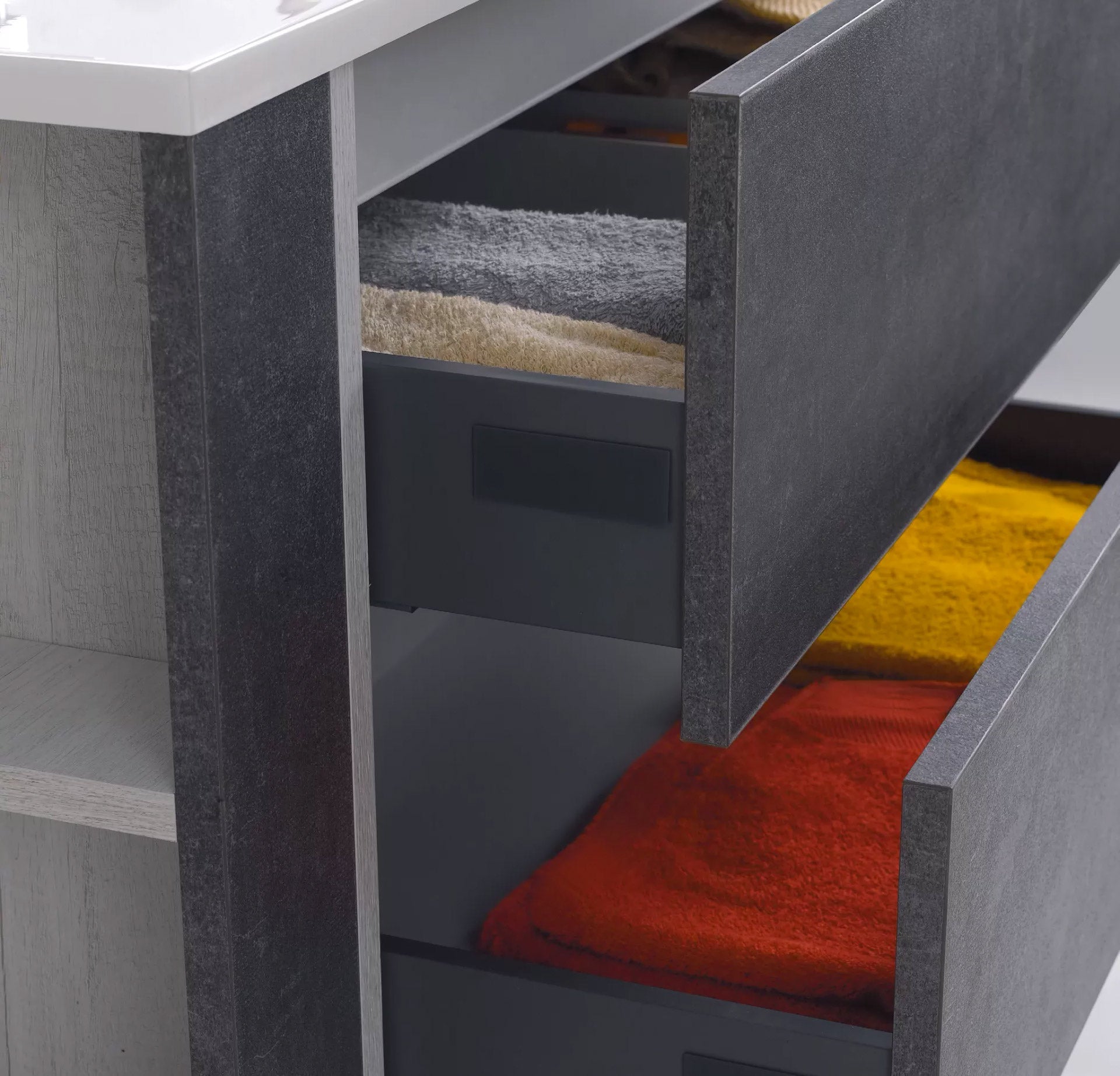 Mobile da Bagno Sospeso 100cm Mazzoni Gold Noce Scuro Frassinato