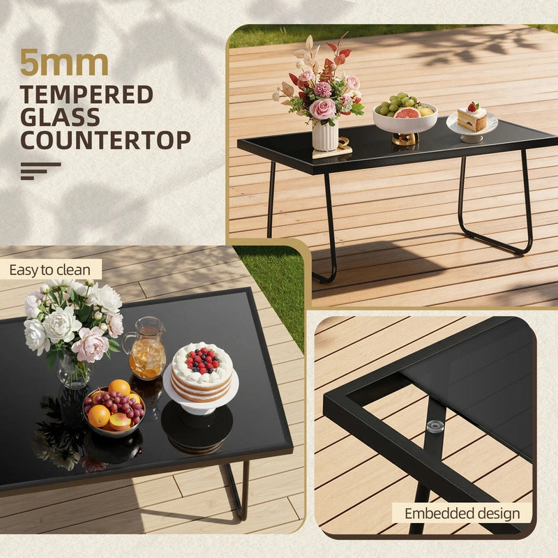 Set di mobili da giardino composto da 4 pezzi, set da bistrot con 2 sedie, 1 divano e 1 tavolino, mobili con struttura in metallo (grigio)