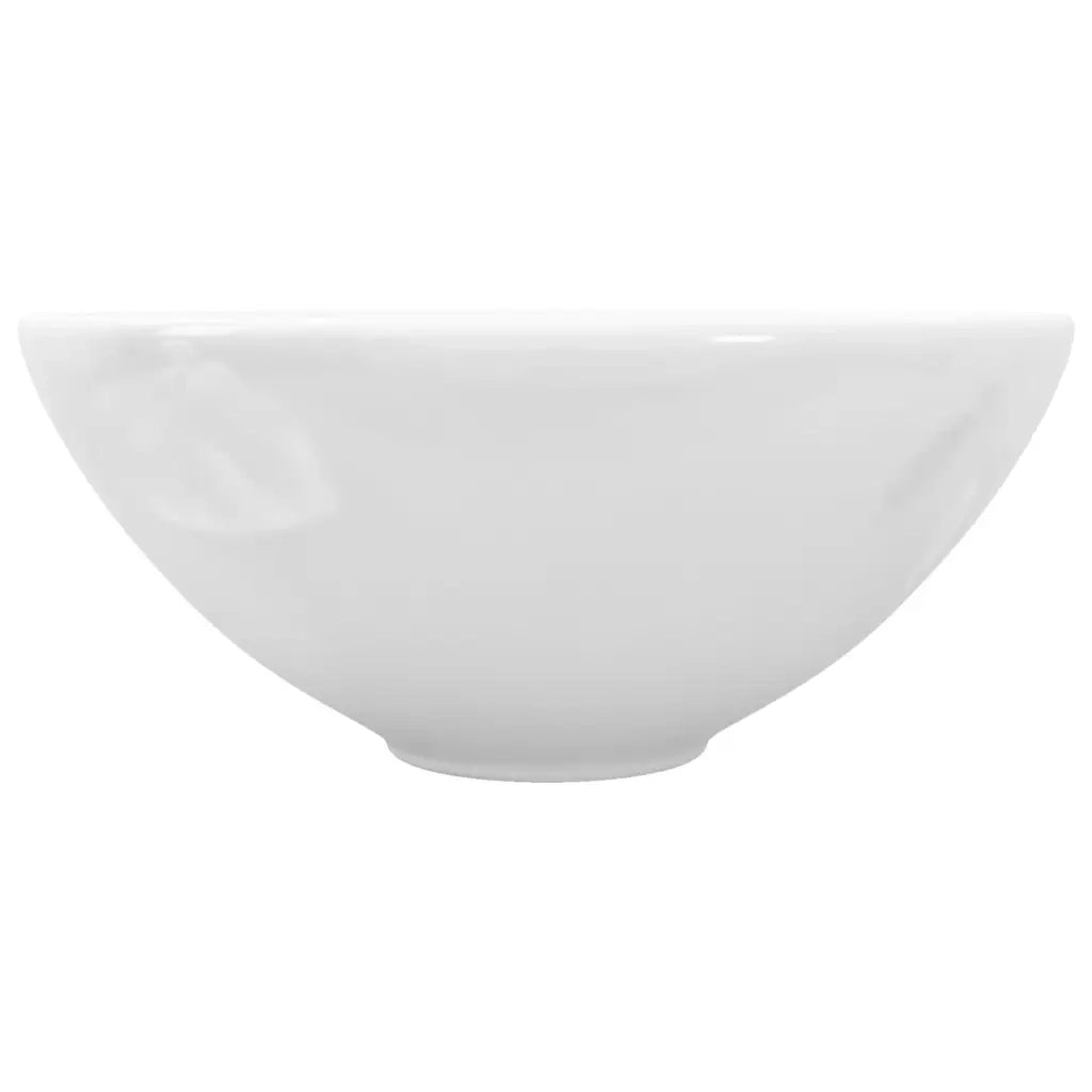 Lavandino da Bagno in Ceramica Bianca Rotondo 141928