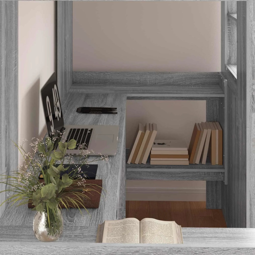 Struttura letto a castello con scrivania Grigio Sonoma 3410464