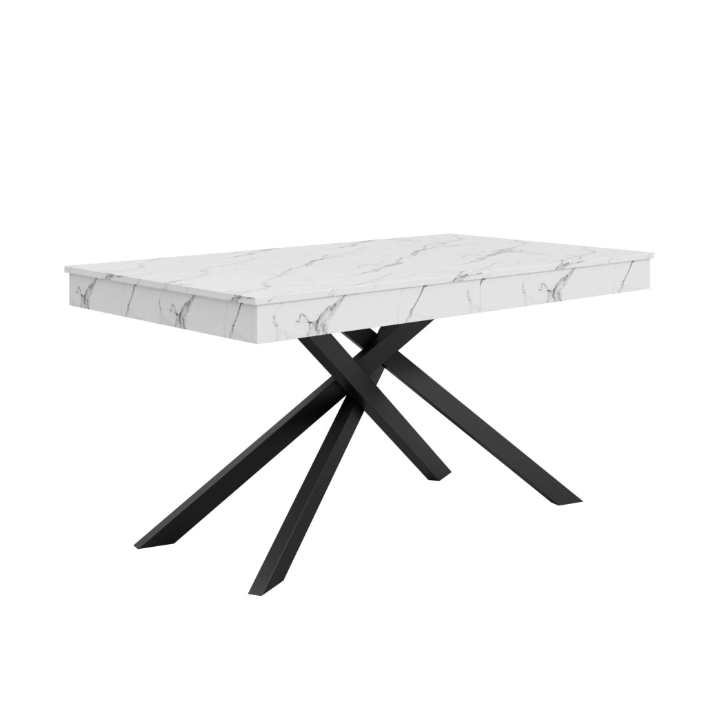 Tavolo da pranzo allungabile 140-180x80 cm; MDF bianco