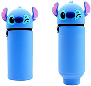 Etui in silicone morbido, 2-in-1 etui in silicone, etui cartoon, accessori scolastici divertenti, etui, contenitore per penna, grande capacità per materiali da ufficio