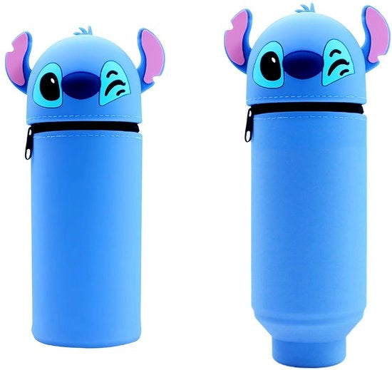 Etui in silicone morbido, 2-in-1 etui in silicone, etui cartoon, accessori scolastici divertenti, etui, contenitore per penna, grande capacità per materiali da ufficio