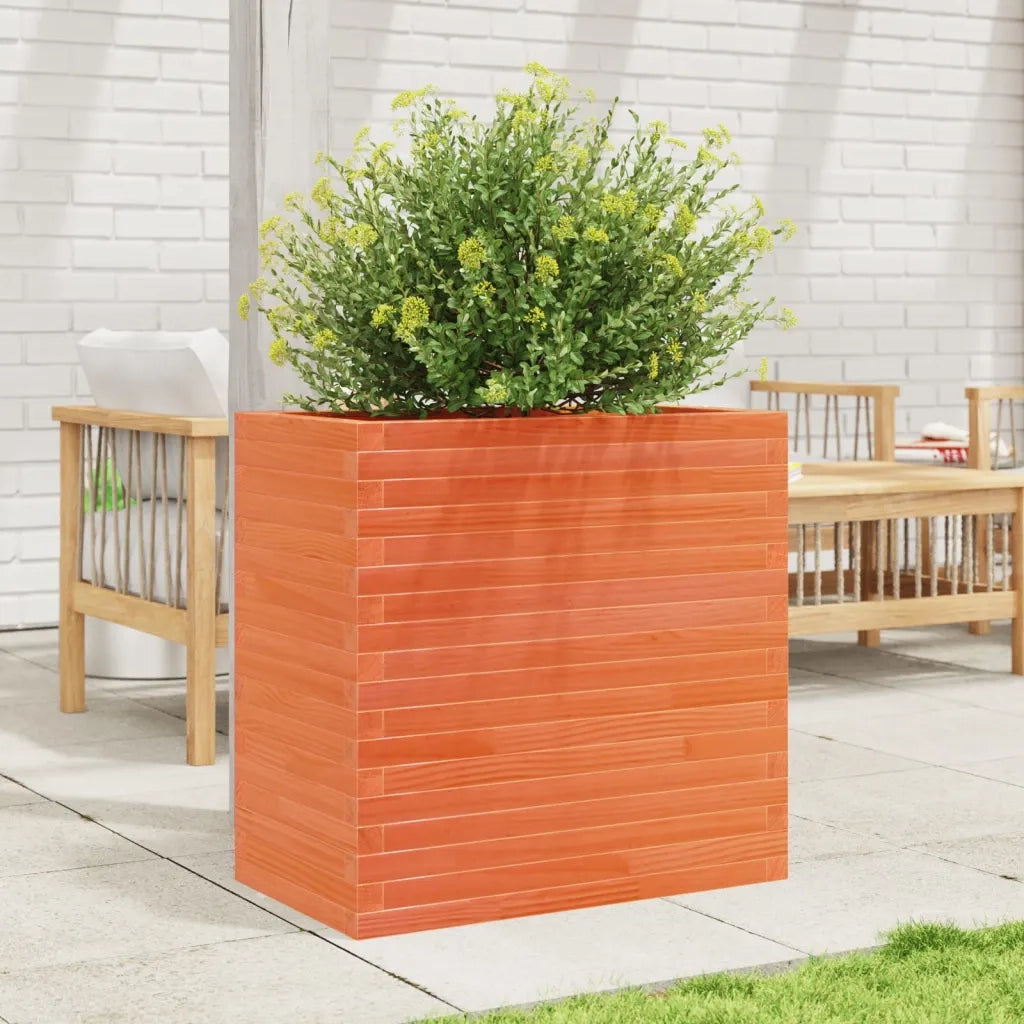 Fioriera Giardino-Vaso da Esterno-Contenitore per Piante Marrone Cera 70x40x68,5cm Legno Massello Pino