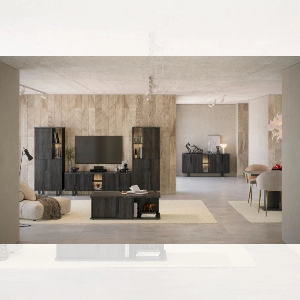 Madia 205x49x83 cm palissandro nero