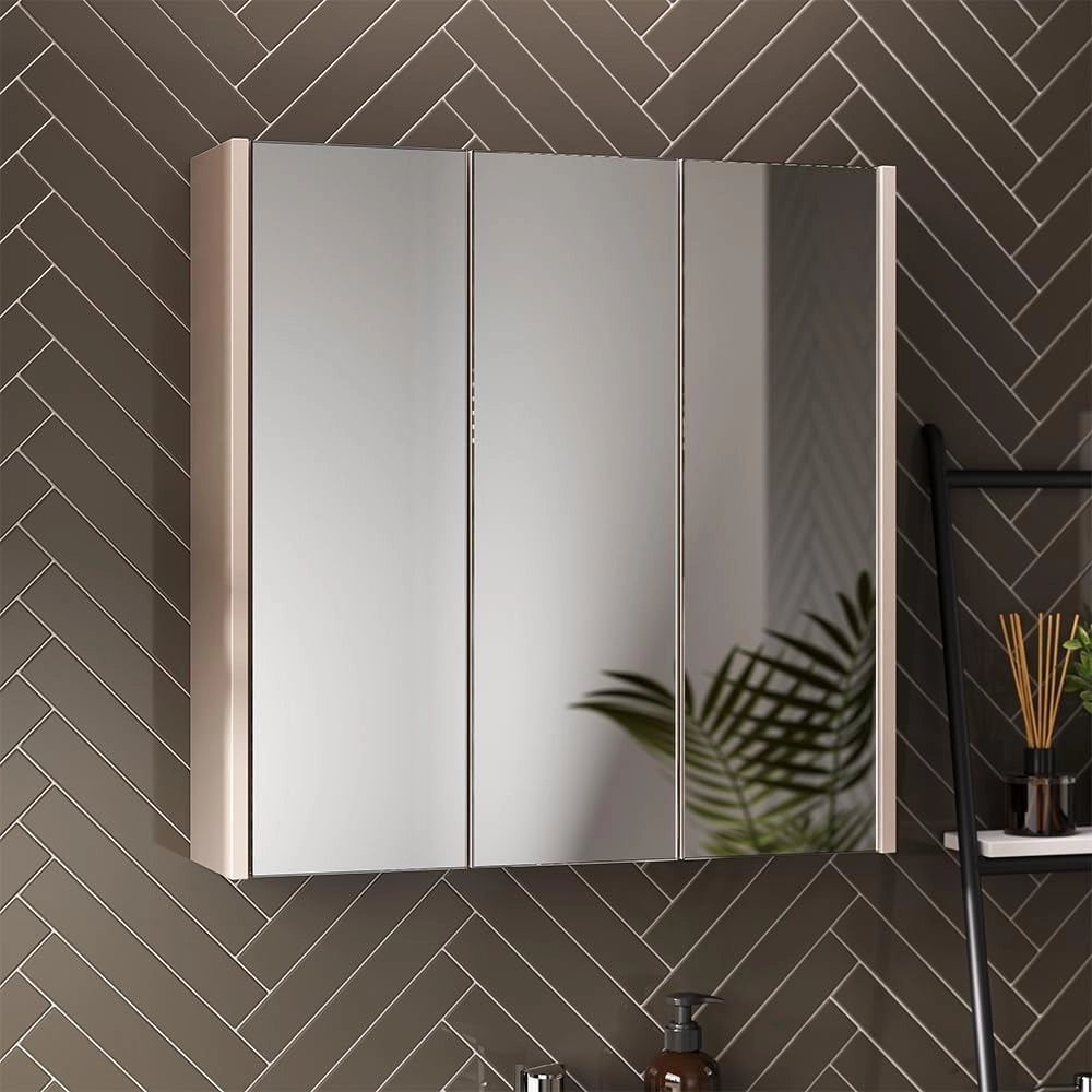 Specchio contenitore bagno Majest, Cachemire, 67.4 x 68 cm con 3 porte a specchio