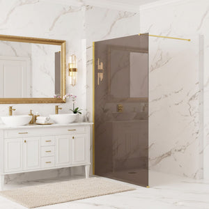 Parete Doccia Rea Flexi Brown / Gold 110