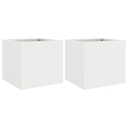 Fioriera rialzata per piante fiori giardino terrazze set da 2 32 x 30 x 29 cm acciaio bianco 02_0038932