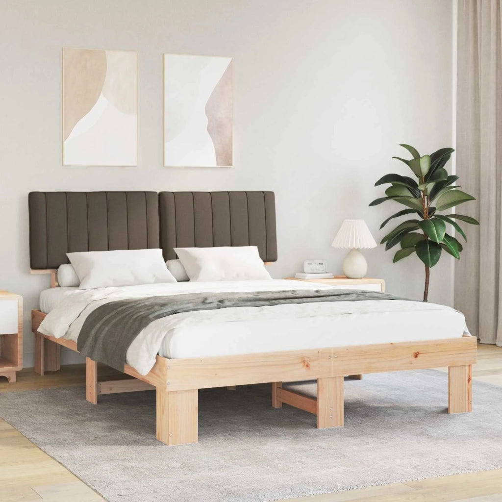Letto con Testiera Rivestita Talpa 160 x 200 cm Pino massello 877477