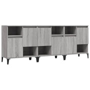 Buffet credenza cassettiera armadio mobile contenitore organizer per cucina soggiorno salotti 3 pezzi rovere Sonoma 60 x 35 x 70 cm legno ingegnerizzato grigio 02_0037169