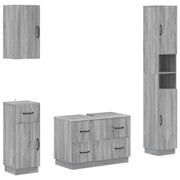 Set di Mobili da Bagno da 4 Pezzi HOORN Sonoma grigio 3417960