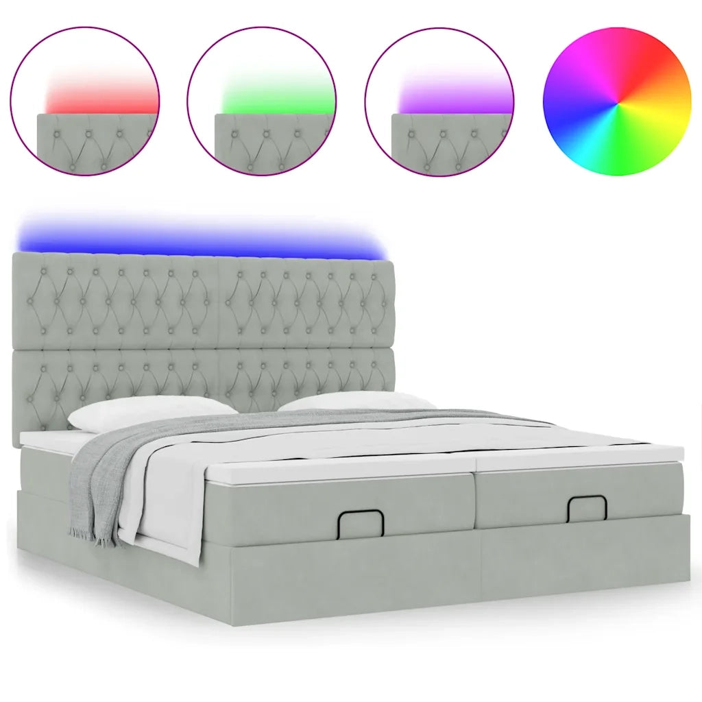 Struttura Letto Pouf con Materassi 200x200 cm Velluto 3314645