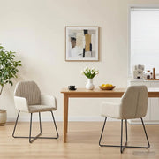 Sedie da pranzo 2 pcs Velluto (V) Crema 55 x 50 x 84 cm 42034372