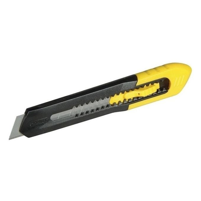 Stanley 1-10-150 Taglierino a Lama Spezzabile 9 mm corpo ABS antiurto lama retrattile colore Nero Giallo