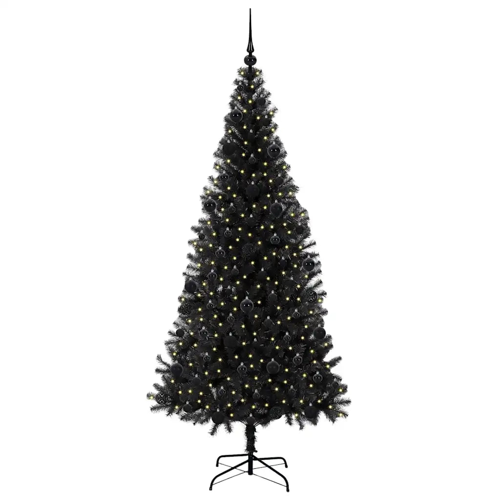Albero di Natale con 300 LED con supporto Nero 210 cm PVC 3396488