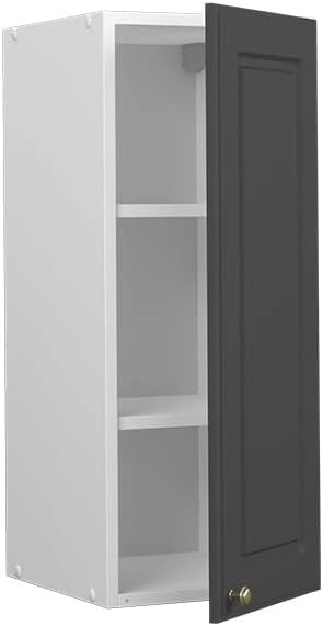 Mobile lavello cucina Fame-Line, Antracite-oro, 80 cm con ripiano, PL Marmo, per la combinazione con altri moduli della serie Fame-Line