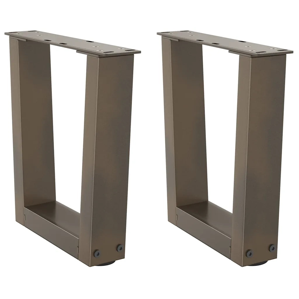Gambe per Tavolino da CaffÃ¨ a Forma di V 2 pz Acciaio Naturale 40x(30-31,3) cm Acciaio